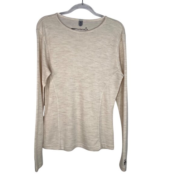 Smartwool Thermal Crew Merino Wool Base Layer Top Almond Heather Size X-Large - Picture 1 of 9